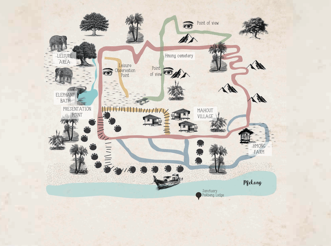 Map from the Mekong Elphant Park in pakbeng
