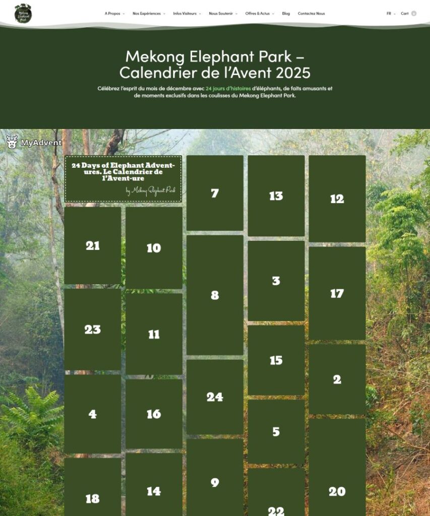 Calendrier de l’Avent du Mekong Elephant Park